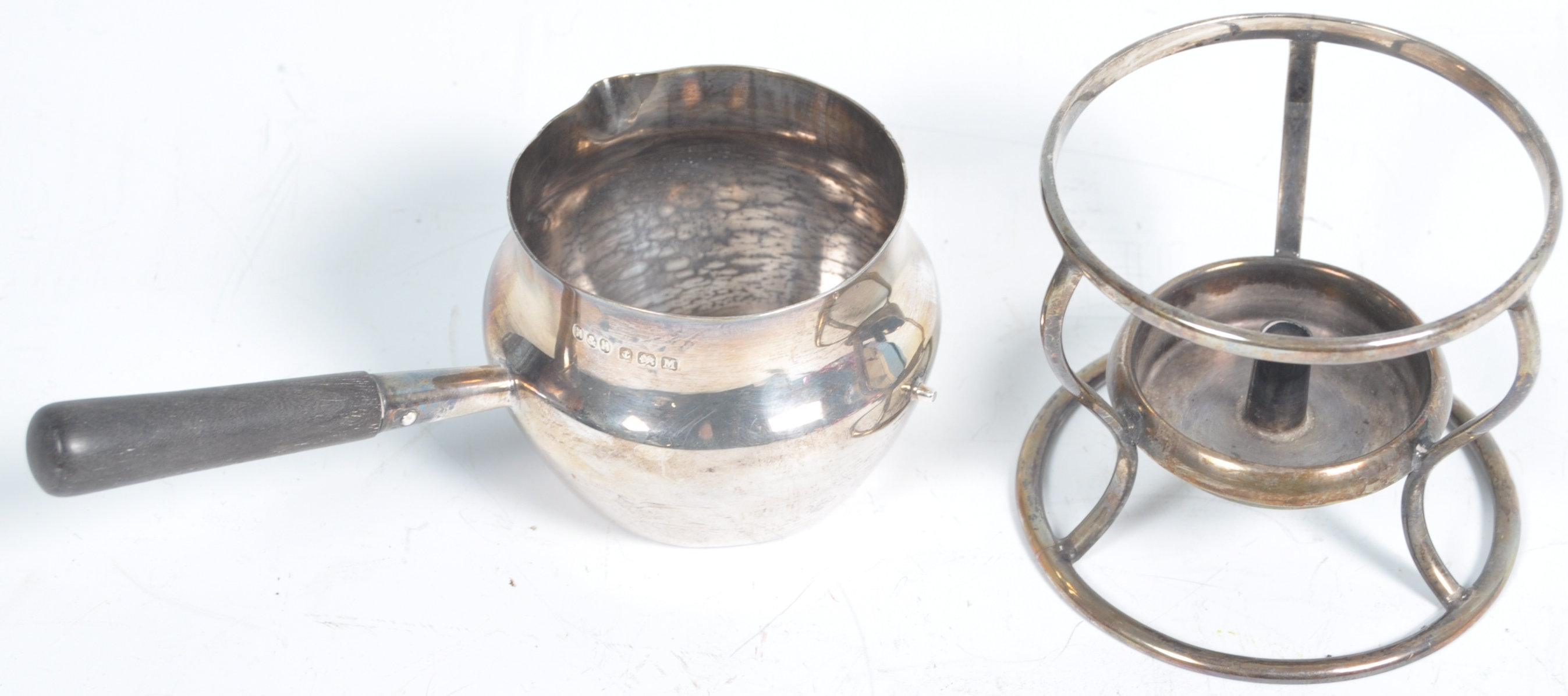EARLY 20TH CENTURY HALLMARKED SILVER BRANDY WARMER AND BURNER - Image 3 of 5