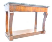 19TH CENTURY MAHOGANY MARBLE TOPPED SIDE HALL SERVING TABLE