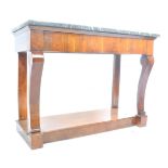 19TH CENTURY MAHOGANY MARBLE TOPPED SIDE HALL SERVING TABLE