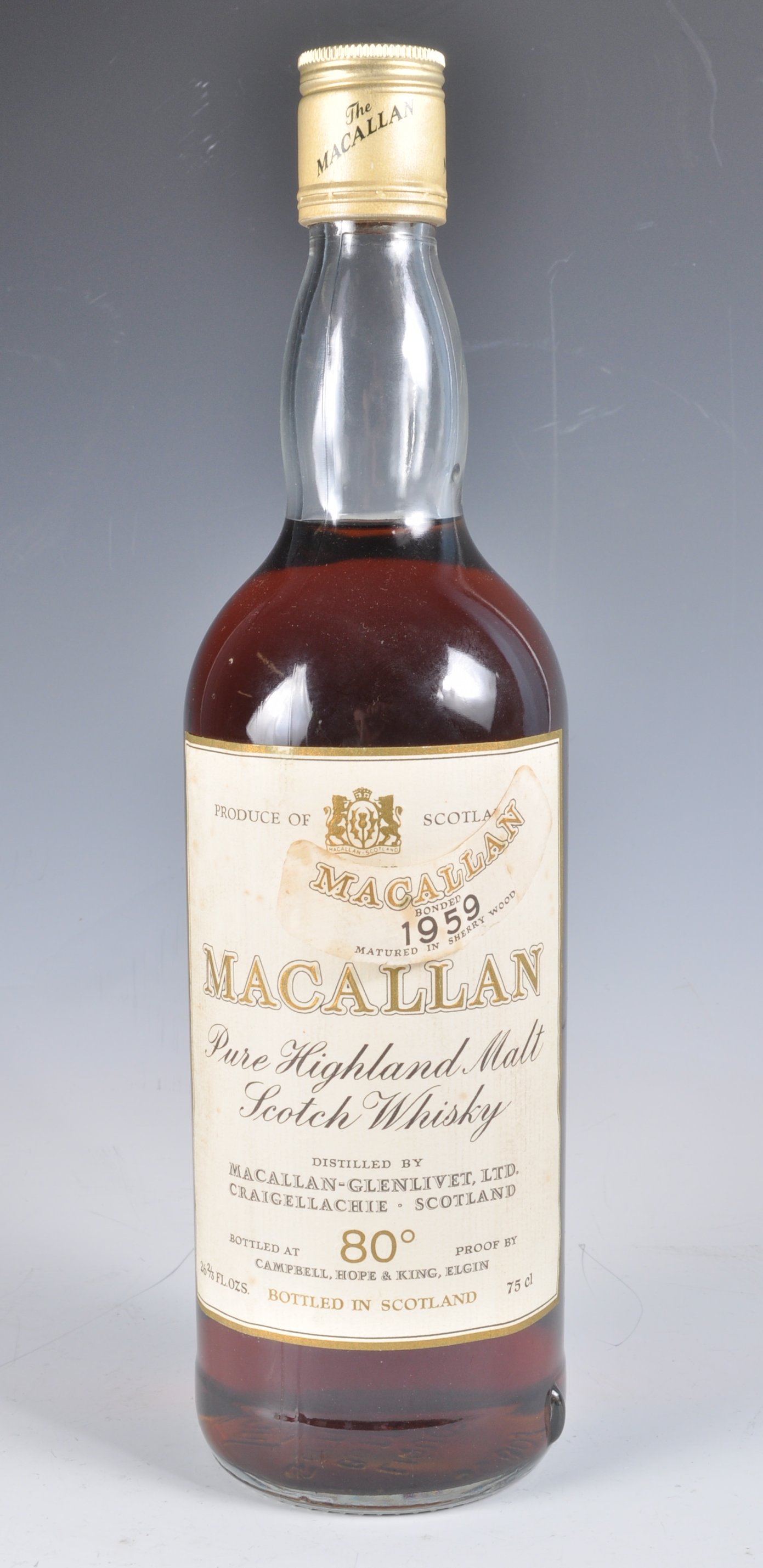 1959 RARE BOTTLE MACALLAN VINTAGE PURE HIGHLAND SCOTCH WHISKY