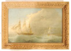EARLY 19TH CENTURY OIL ON BOARD MARITIME PAINTING