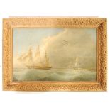 EARLY 19TH CENTURY OIL ON BOARD MARITIME PAINTING