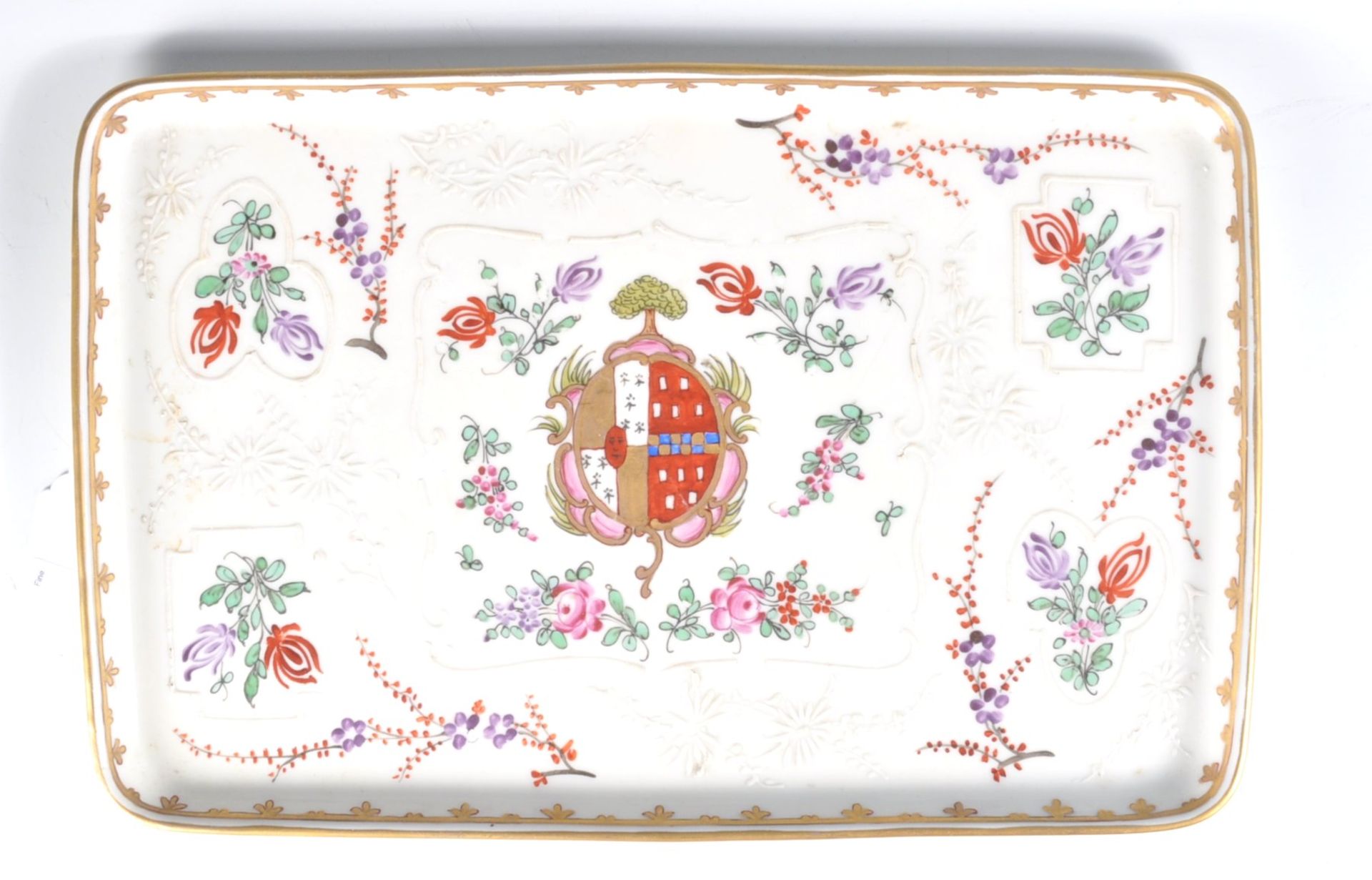 EDME SAMSON PARIS PORCELAIN RECTANGULAR CHINESE ARMORIAL PLATTER - Bild 2 aus 7