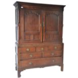 ANTIQUE 19TH CENTURY DUTCH OAK HOUSE KEEPERS CUPBOARD