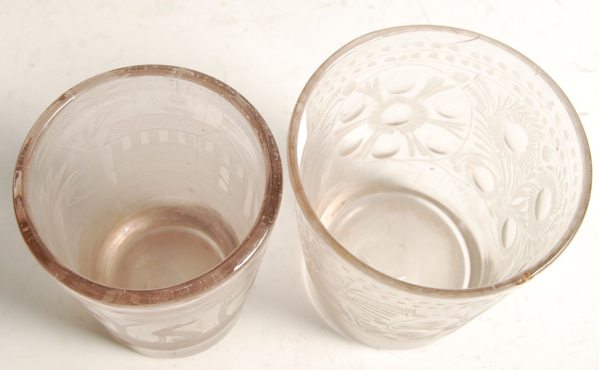 TWO 18TH/ 19TH CENTURY GEORGIAN ANTIQUE DRINKING GLASSES - Bild 8 aus 10