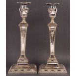 HAWKSWORTH EYRE & CO - PAIR OF VICTORIAN CANDLESTICKS