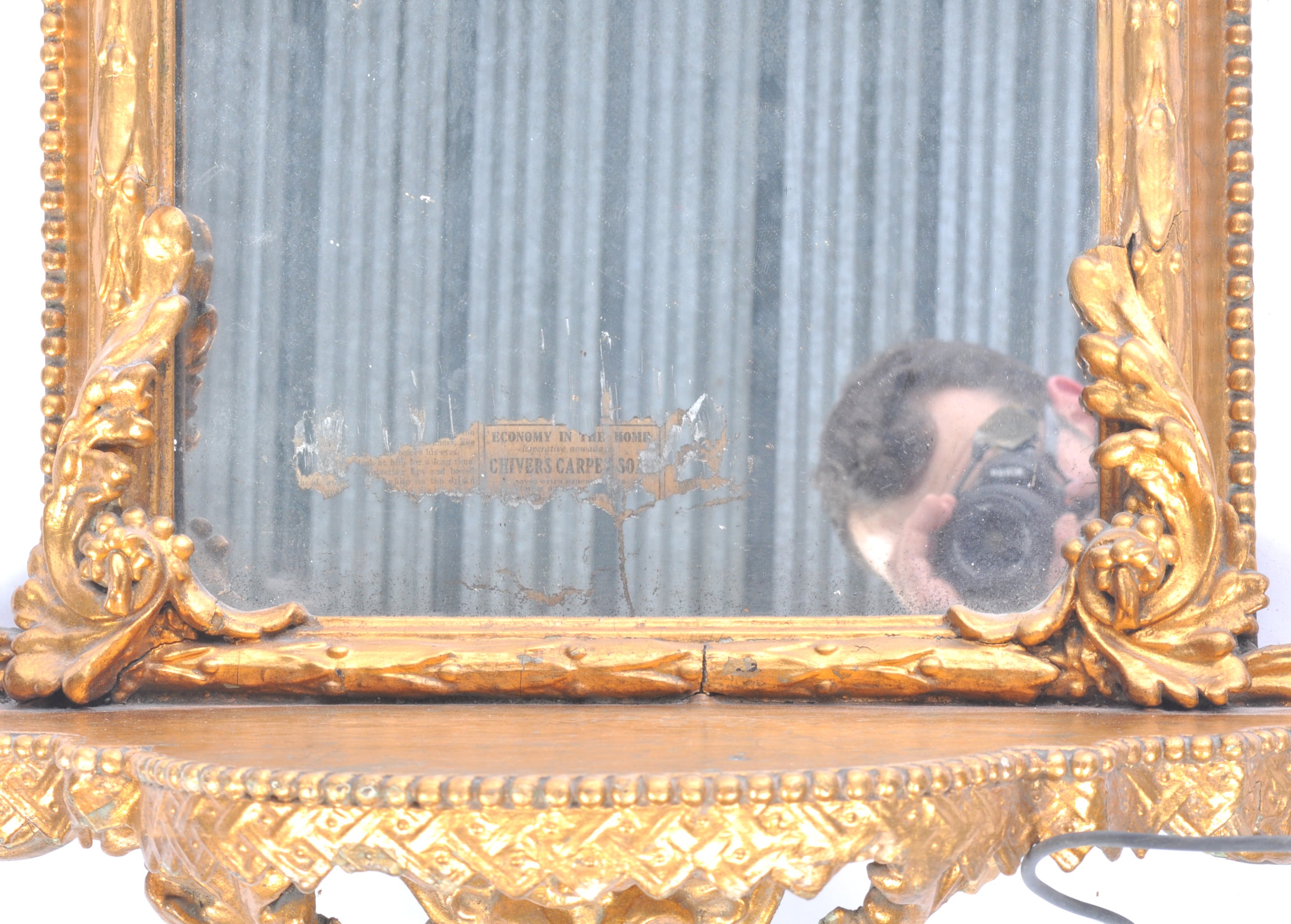 19TH CENTURY VICTORIAN GILDED MIRROR AND BRACKET - Image 5 of 6