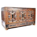 17TH CENTURY JACOBEAN ANTIQUE OAK MULE CHEST