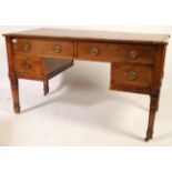 CHIPPENDALE REVIVAL LEATHER AND MAHOGANY DESK