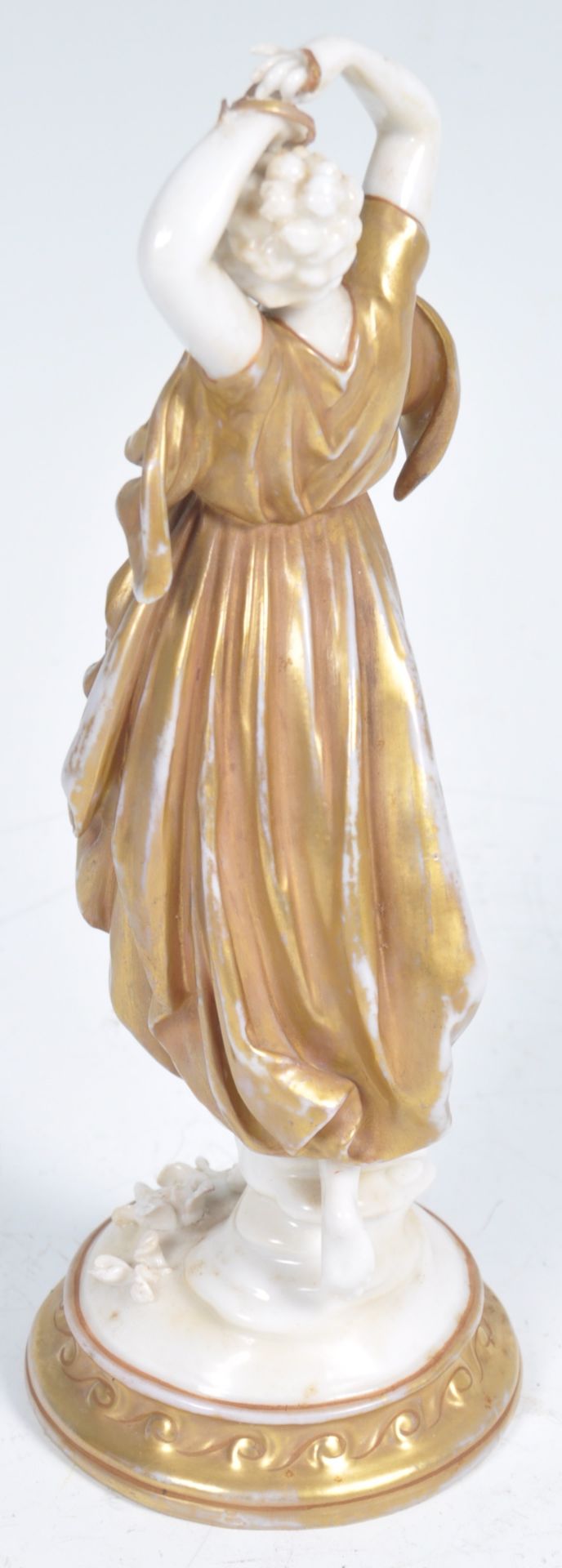 ANTIQUE CAPODIMONTE NAPLES MARK PORCELAIN GILDED GRECIAN GIRL FIGURE - Bild 3 aus 5