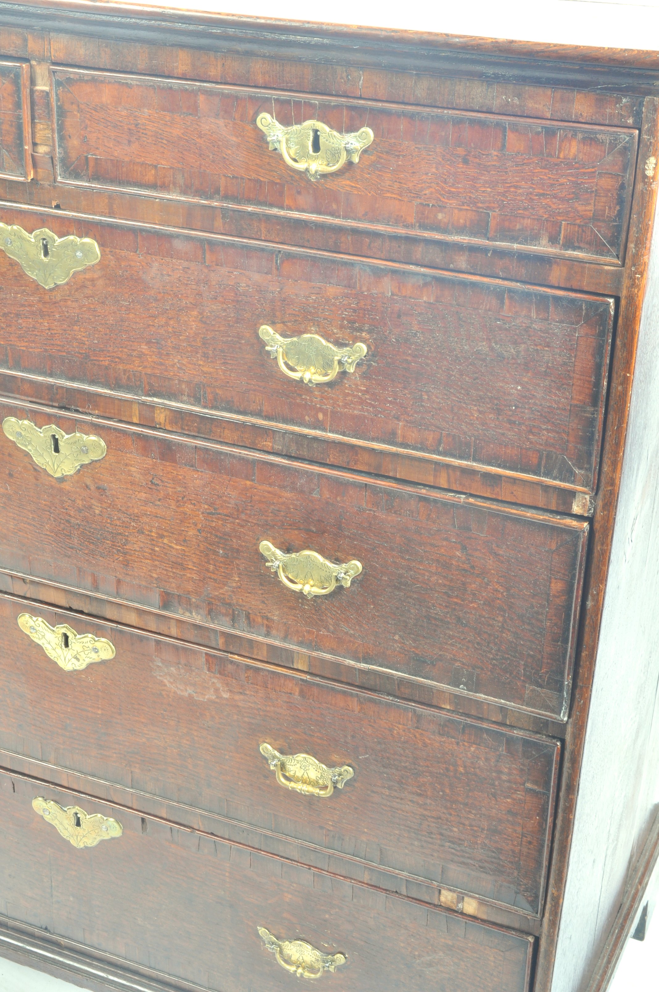 18TH CENTURY ENGLISH OAK TWO OVER FOUR CHEST OF DRAWERS - Image 4 of 6
