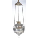 19TH CENTURY ECCLESIASTICAL SILVER PLATES VIGIL OIL LAMP.