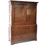 LARGE 19TH CENTURY DUTCH OAK HOUSEKEEPERS CUPBOARD