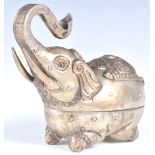 EARLY 20TH CENTURY CAMBODIAN WHITE METAL ELEPHANT BETEL BOX