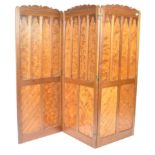 19TH CENTURY ANTIQUE PITCH PINE FOLDING DISCRETIONARY SCREEN