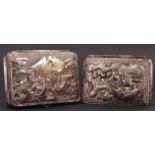 19TH CENTURY CHINESE SILVER PLATE SNUFF BOXES