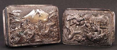 19TH CENTURY CHINESE SILVER PLATE SNUFF BOXES