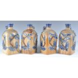 RARE SET OF FOUR FULHAM POTTERY CHARLES BAILEY DECANTERS