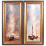 DAVID CHAMBERS - PAIR OF MARINE OIL PAINTINGS