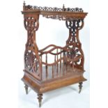 MID 19TH CENTURY WALNUT WHATNOT MAGAZINE RACK SHELF