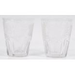 PAIR OF 19TH CENTURY ETCHED DRINKING GLASSES GRAPE & VINE