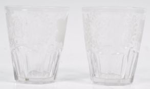 PAIR OF 19TH CENTURY ETCHED DRINKING GLASSES GRAPE & VINE