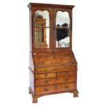 17TH CENTURY QUEEN ANNE WALNUT BUREAU BOOKCASE