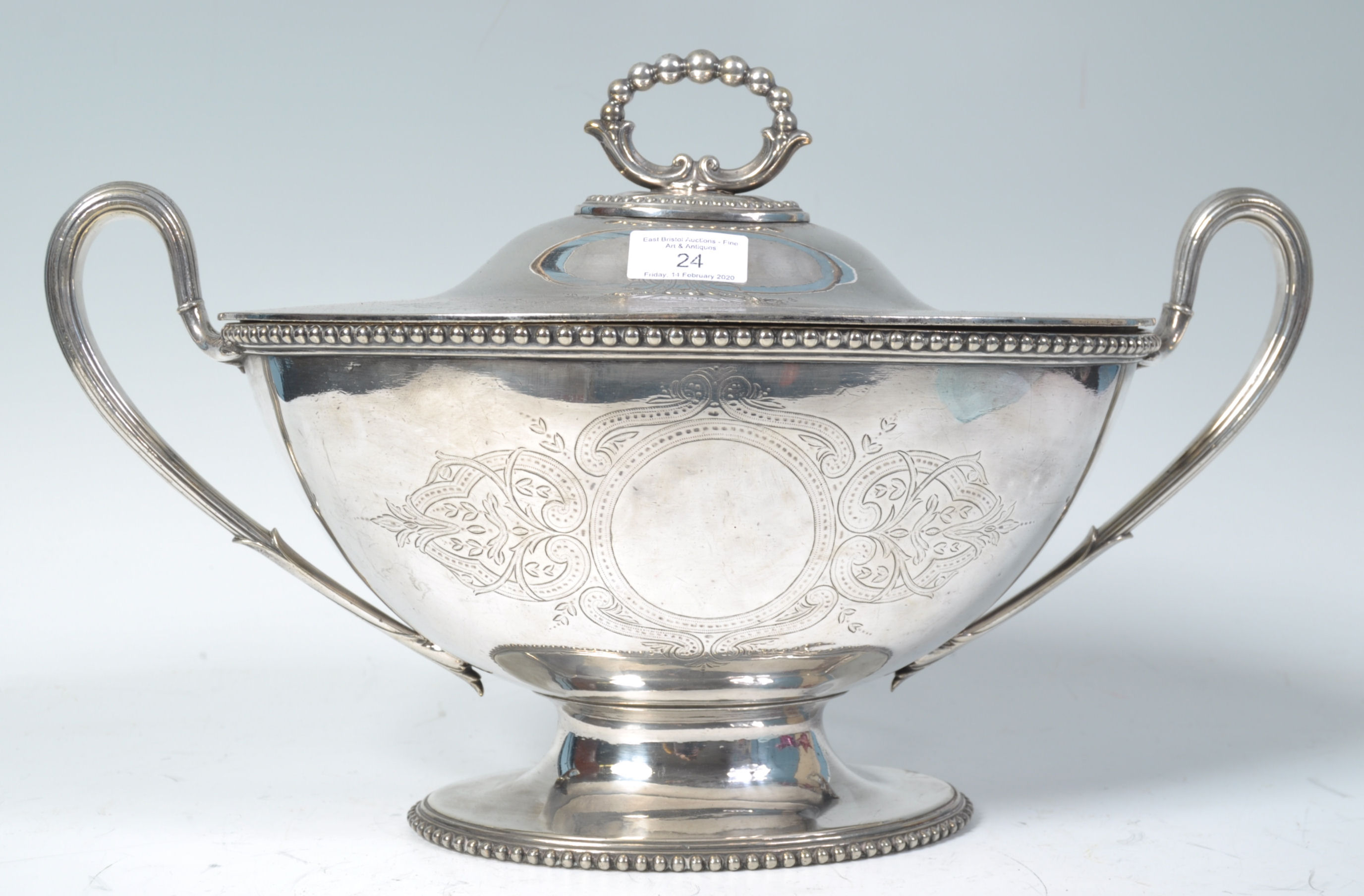 STUNNING 19TH CENTURY SILVER PLATED LARGE TUREEN