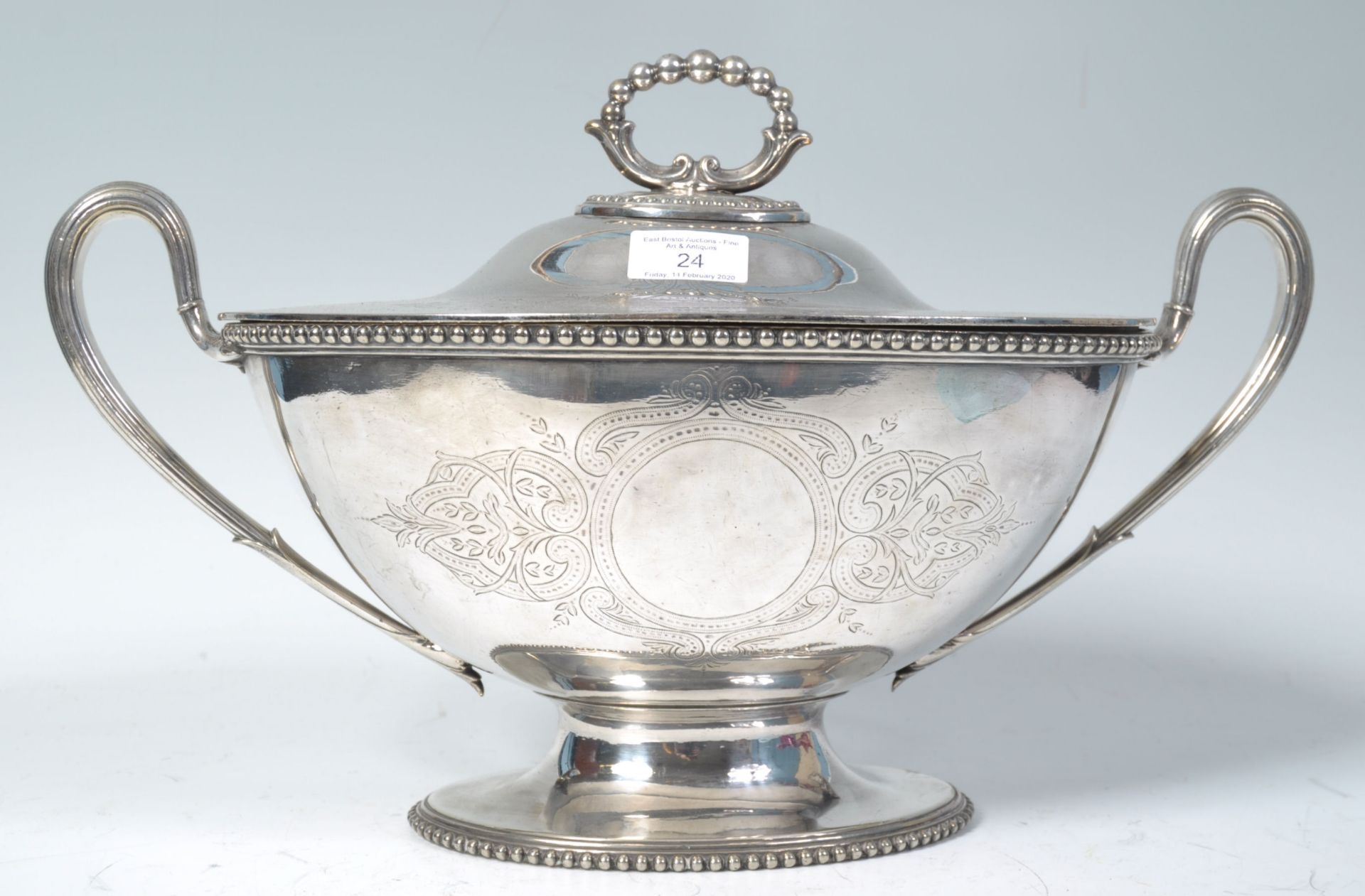 STUNNING 19TH CENTURY SILVER PLATED LARGE TUREEN
