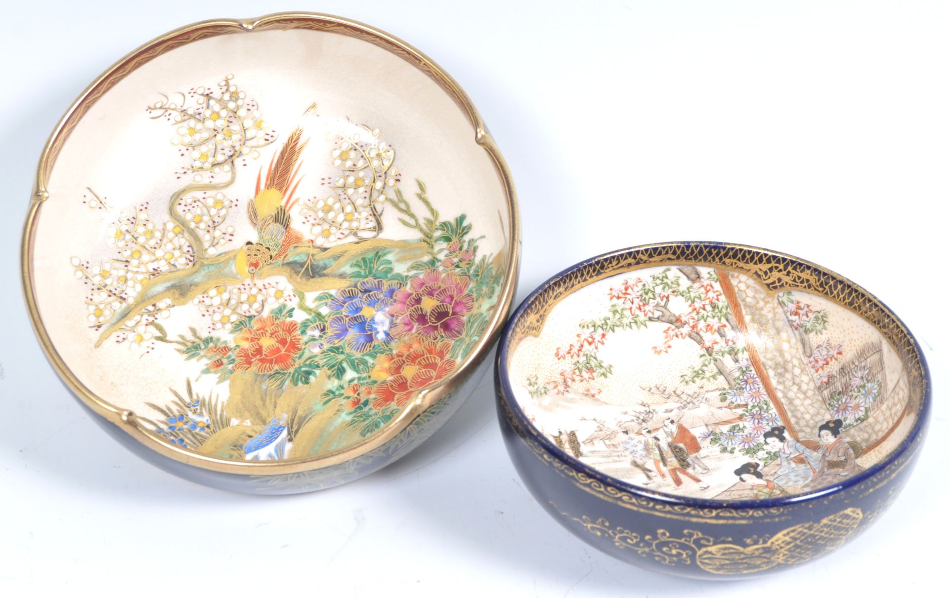 TWO 19TH CENTURY JAPANESE MEIJI SATSUMA WARE BOWLS