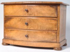 ANTIQUE 19TH CENTURY QUEEN ANNE REVIVAL WALNUT TABLE CHEST