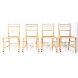 SET OF FIVE 19TH CENTURY REGENCY FAUX BAMBOO DINING CHAIRS