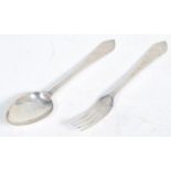 PAIR OF VICTORIAN HALLMARKED FORK AND SPOON BY W&J BARNARD