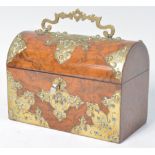 STUNNING 19TH CENTURY GOTHIC REVIVAL WALNUT AND BRASS TEA CADDY