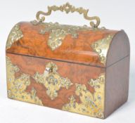 STUNNING 19TH CENTURY GOTHIC REVIVAL WALNUT AND BRASS TEA CADDY