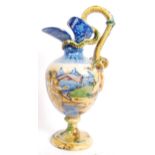 19TH CENTURY ITALIAN MAILICA EARTHENWARE POTTERY EWER