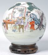 19TH CENTURY CHINESE HAND PAINTED QIANLONG MARK GINGER JAR