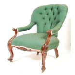 19TH CENTURY VICTORIAN MAHOGANY SPOON BACK ARM CHAIR