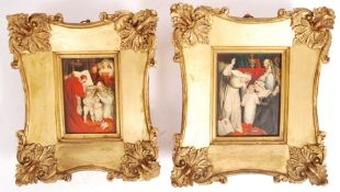 PAIR OF EARLY 19TH CENTURY ITALIAN OIL ON BOARD PAINTINGS
