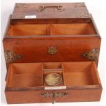 19TH CENTURY VICTORIAN OAK AND BRASS BOUND HUMIDOR BOX