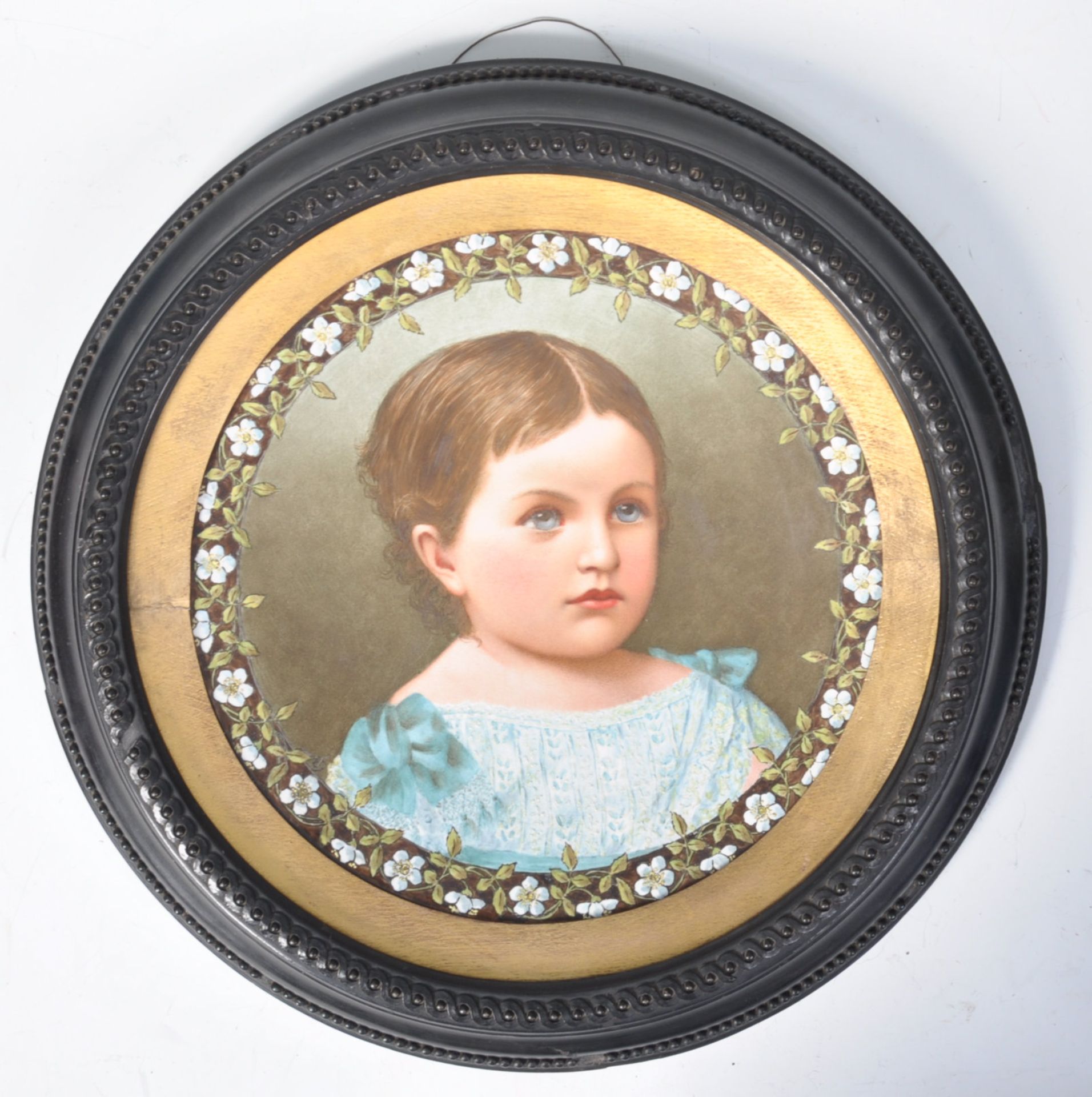 19TH CENTURY ANTIQUE PORTRAIT CABINET PLATE IN FRAME