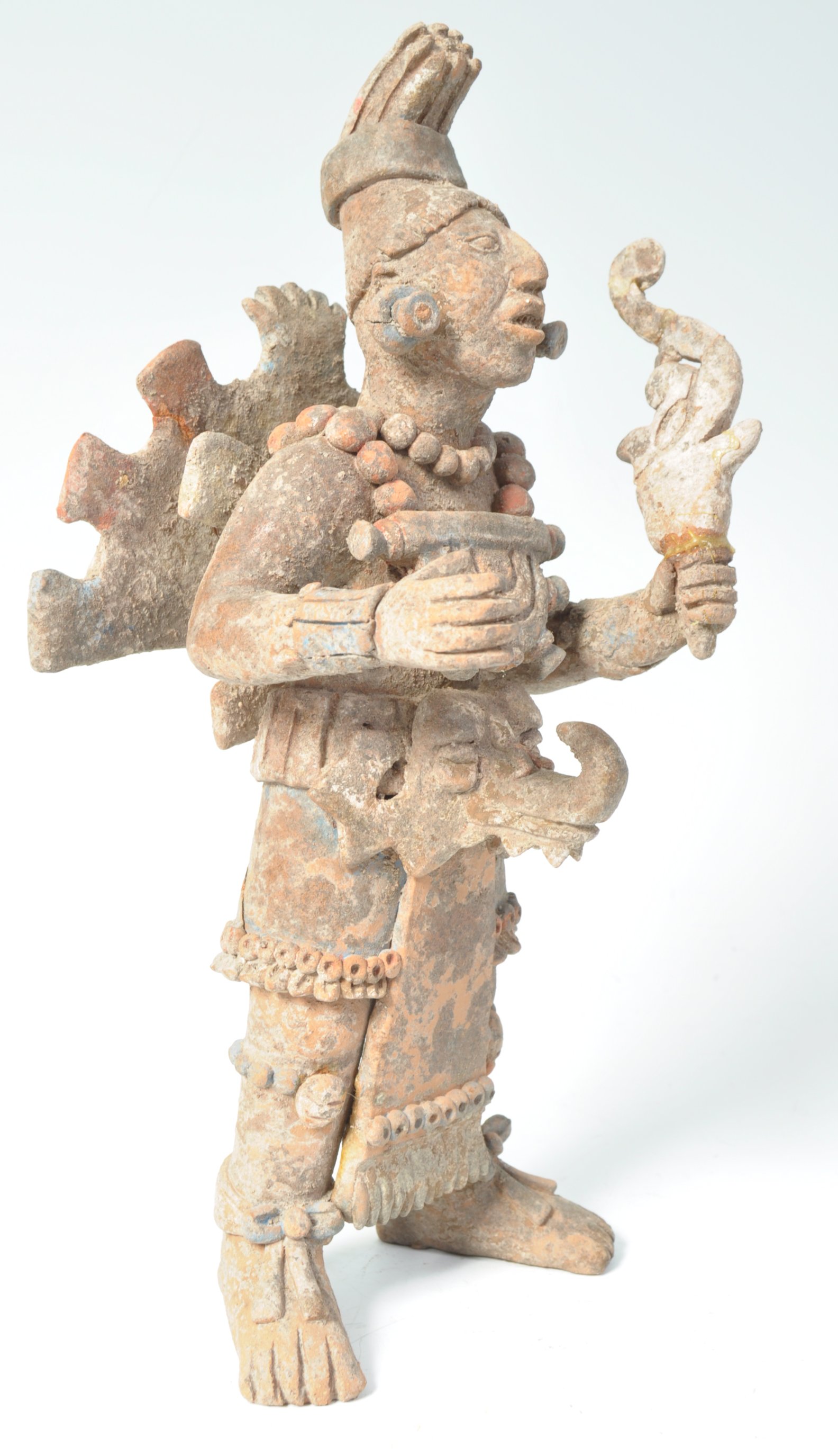 RARE PRE-COLUMBIAN ANCIENT MAYAN POTTERY FIGURE - Image 2 of 11