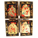 ANTIQUE 19TH CENTURY CHINESE EUROPEAN EXPORT CARD TRAYS