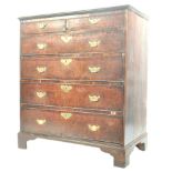 18TH CENTURY ENGLISH OAK TWO OVER FOUR CHEST OF DRAWERS