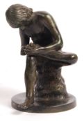 19TH CENTURY VICTORIAN BRONZE FIGURE OF ' BOY WITH THORN '