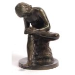 19TH CENTURY VICTORIAN BRONZE FIGURE OF ' BOY WITH THORN '