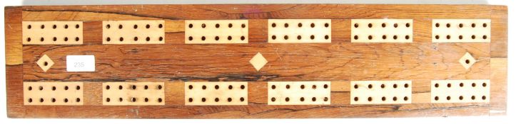 LARGE 19TH CENTURY OVERSIZED ROSEWOOD CRIBBAGE BOARD