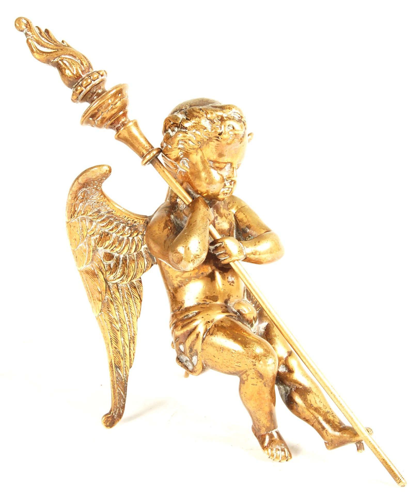 19TH CENTURY BRASS CHERUB ADORNMENT / STATUE - Bild 2 aus 7