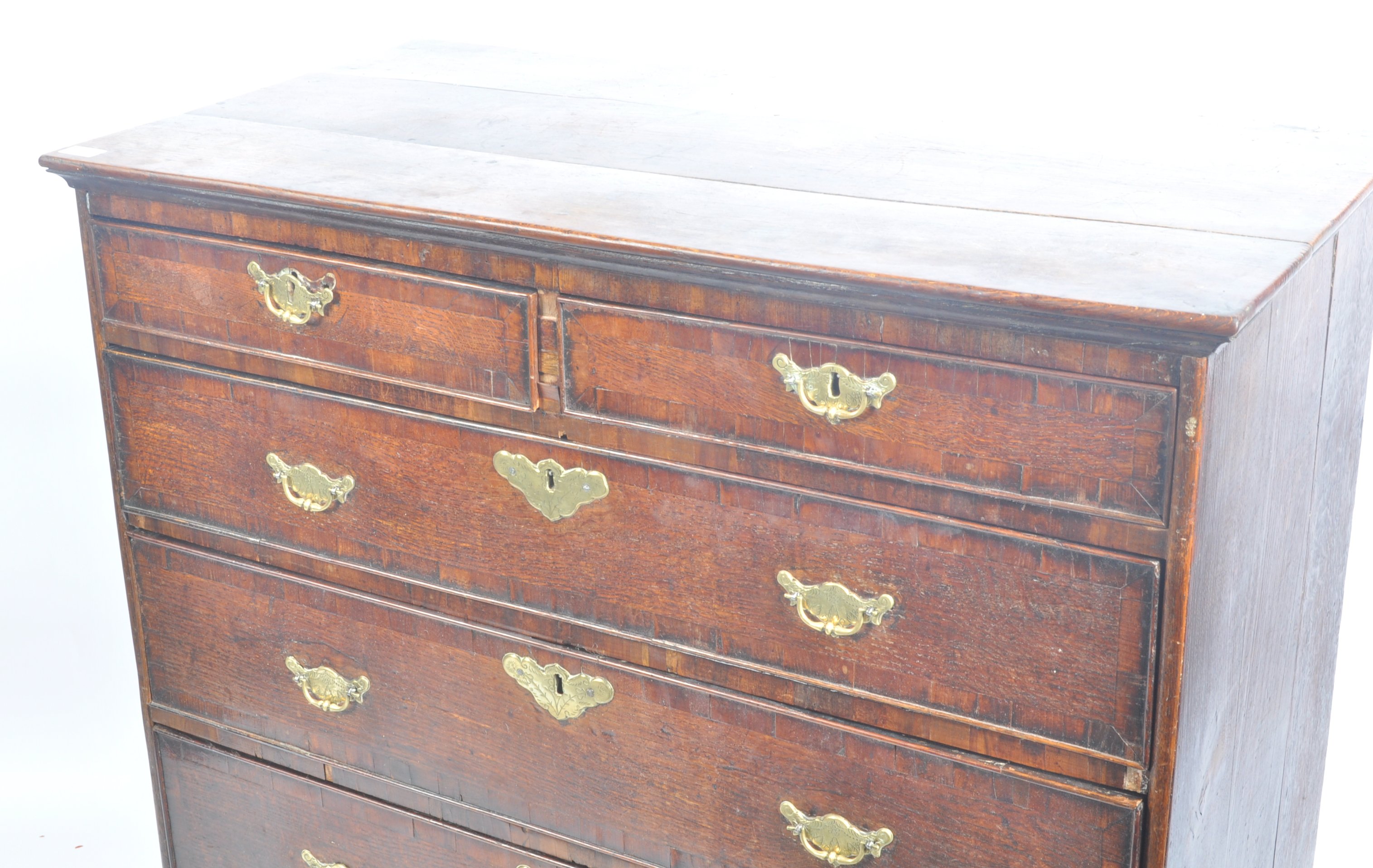 18TH CENTURY ENGLISH OAK TWO OVER FOUR CHEST OF DRAWERS - Image 2 of 6