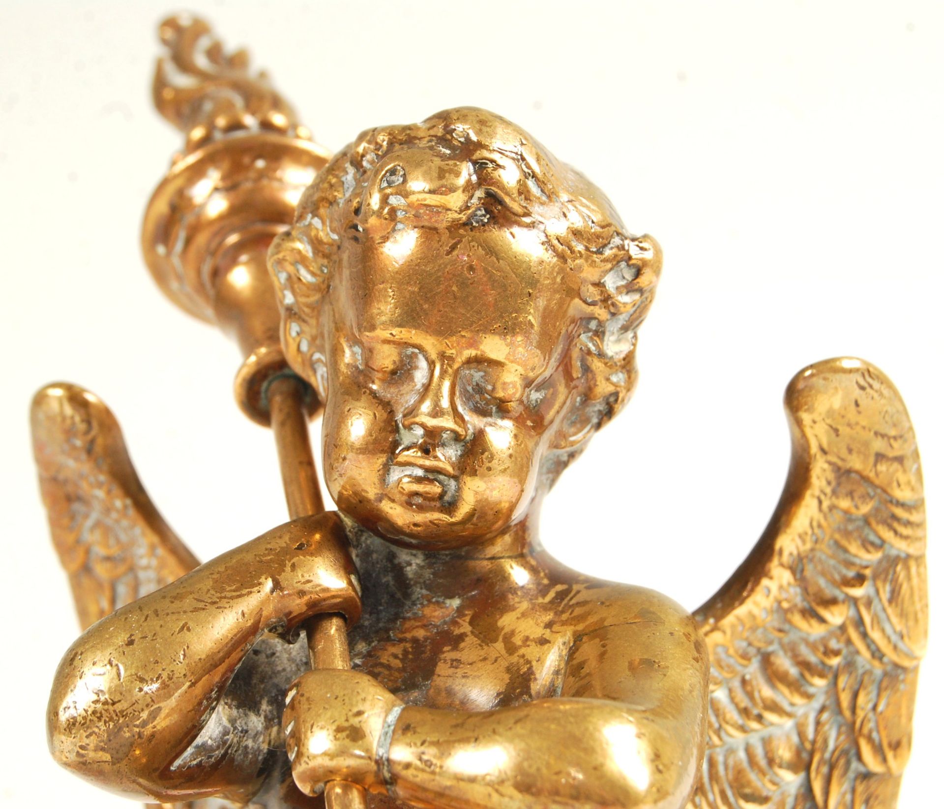 19TH CENTURY BRASS CHERUB ADORNMENT / STATUE - Bild 4 aus 7